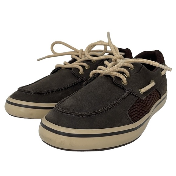 XTRATUF Sneakers Men's 7 Brown Leather Lace Up Non-Marking Shoes - Picture 1 of 15
